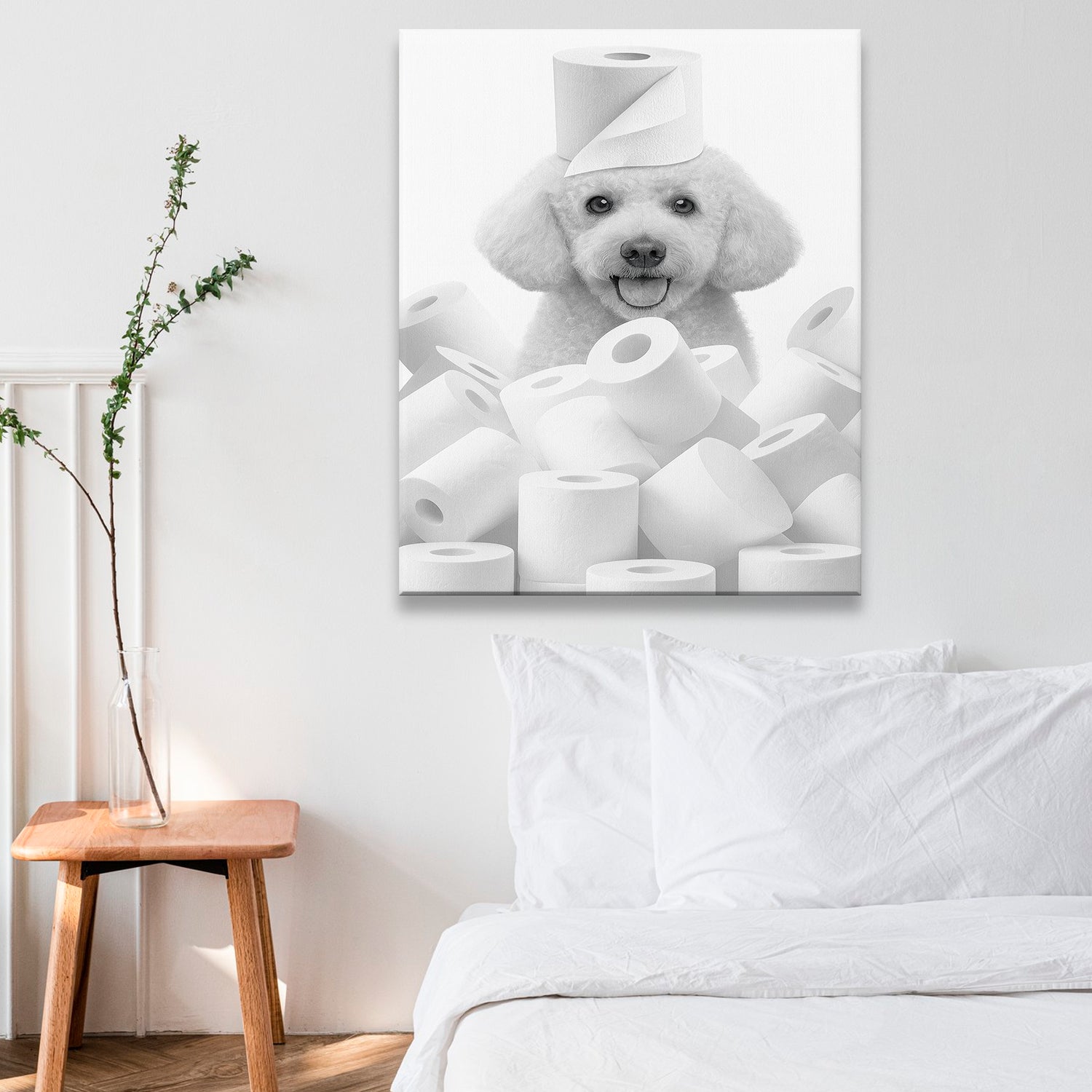 Custom Photo Dog Bathroom Canvas