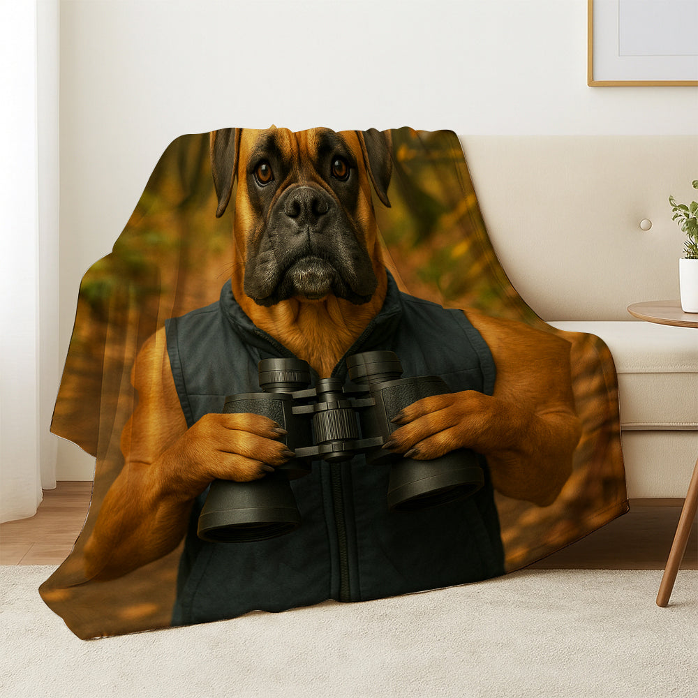 Custom Photo Bird Watching Dog BlanketGift For Dog Lovers
