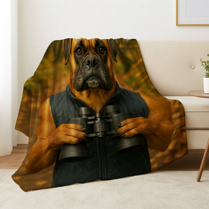 Custom Photo Bird Watching Dog BlanketGift For Dog Lovers