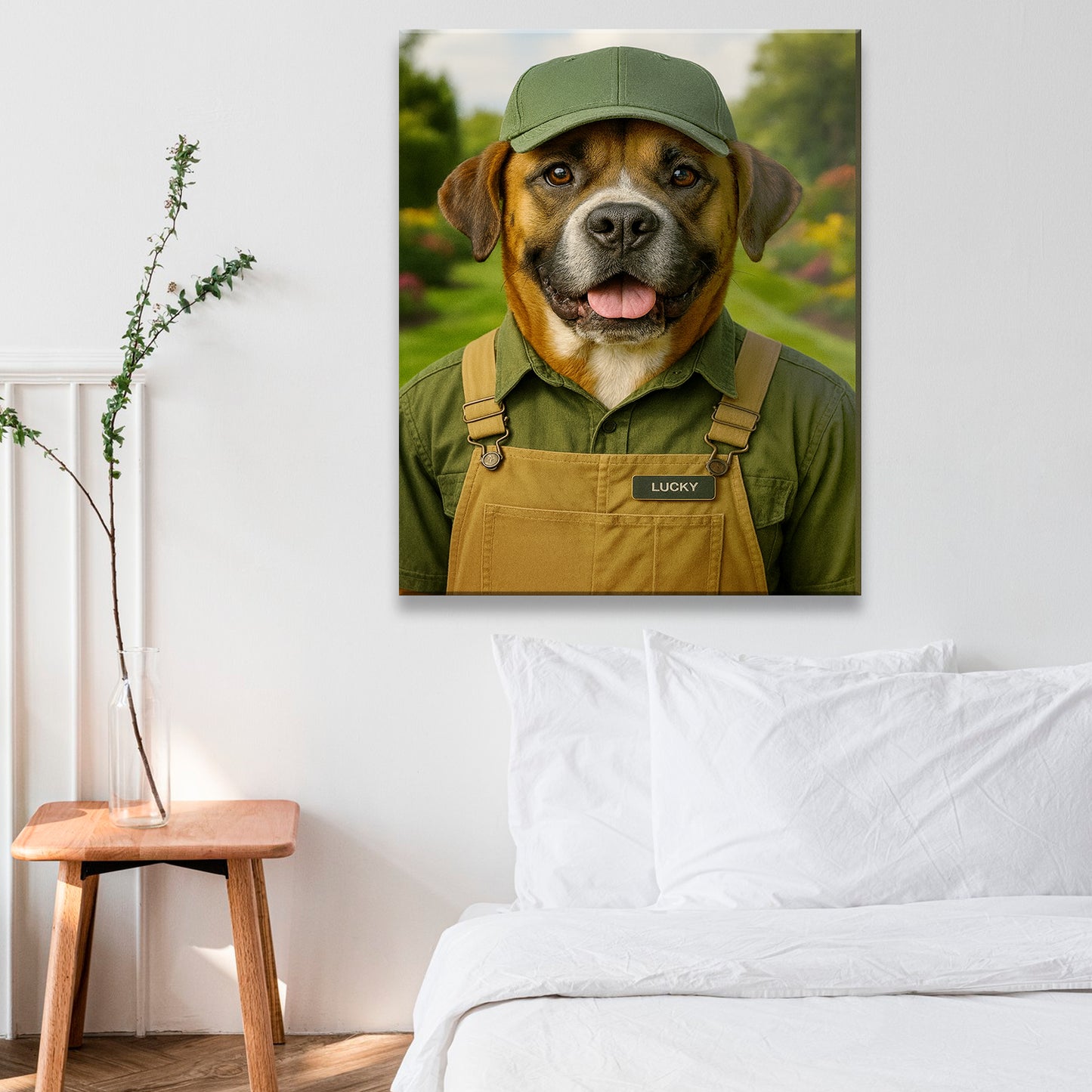 Custom Photo Gardener 2 Dog Canvas Gift For Dog Lovers
