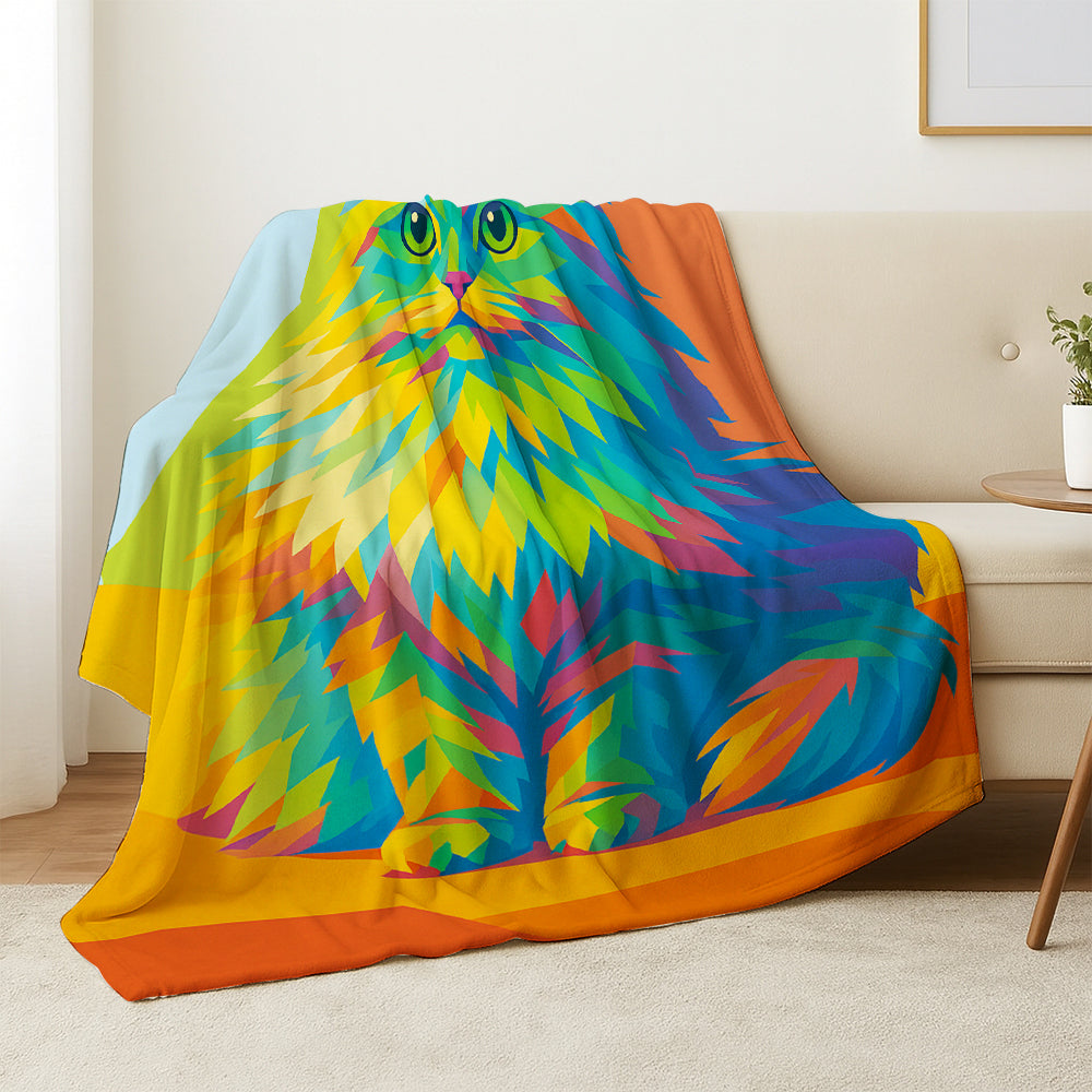 Custom Photo Pop Art Blanket Gift For Cat Lovers