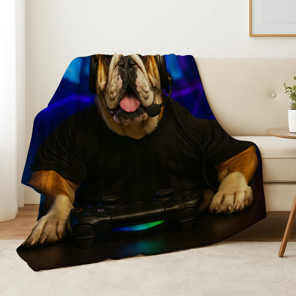 Custom Photo Gamer Dog BlanketGift For Dog Lovers