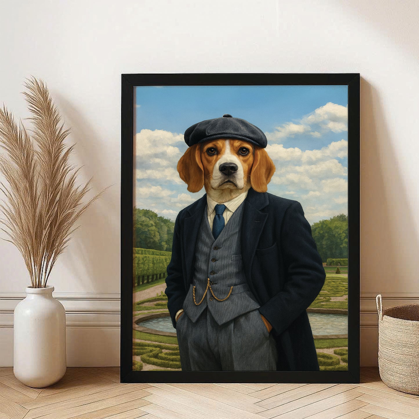 Custom Photo Pawky Blinder Dog Canvas Framed Wall Art