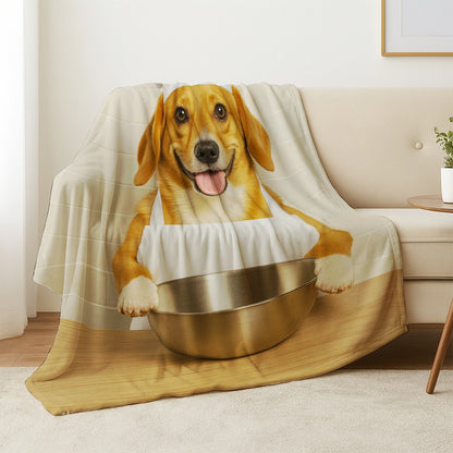 Custom Photo Dog Chef BlanketGift For Dog Lovers