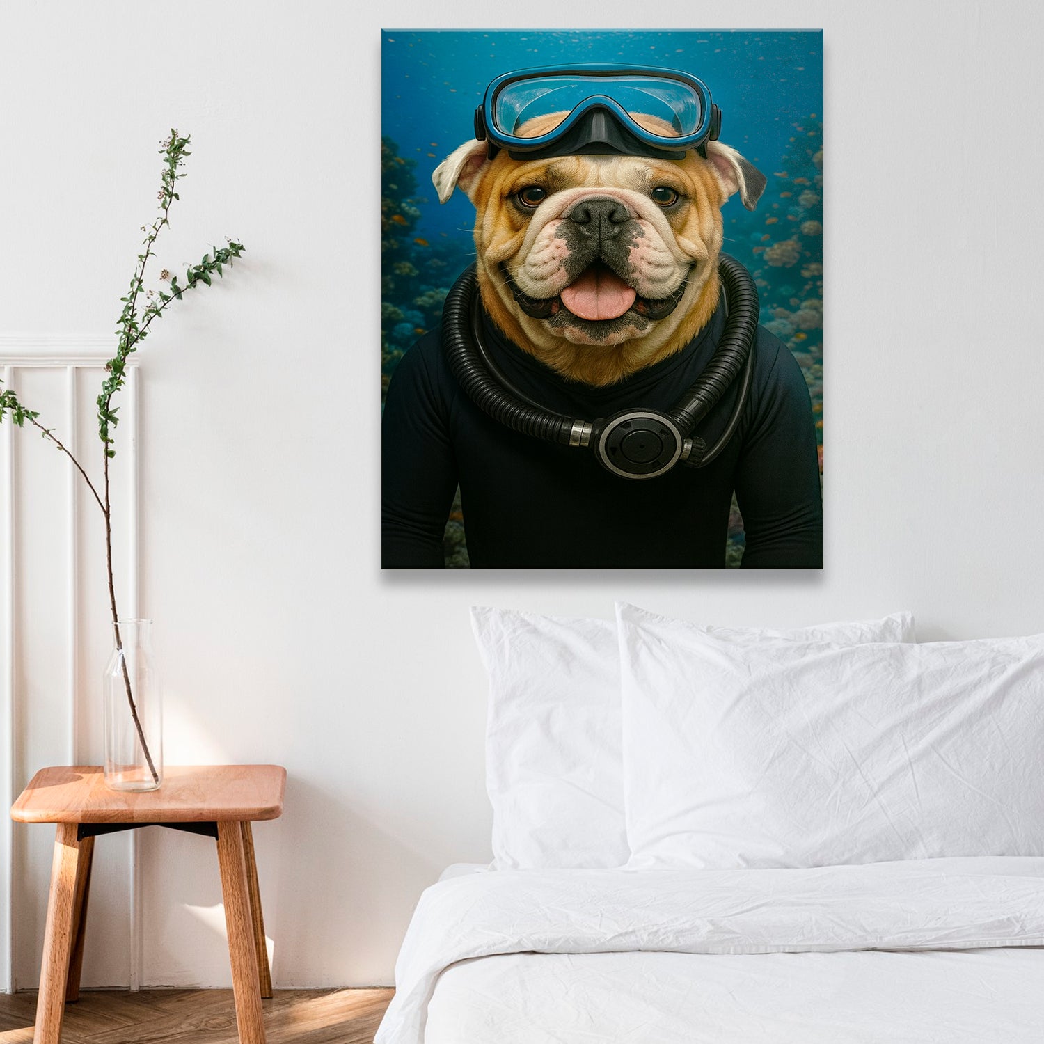 Custom Photo Scuba Diving Dog Gift For Dog Lovers