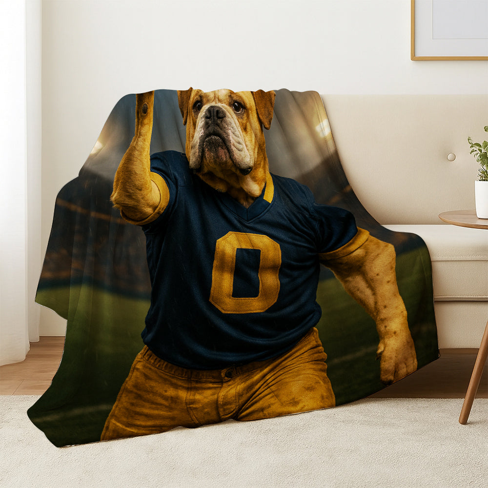 Custom Photo Football Player BlanketGift For Dog Lovers