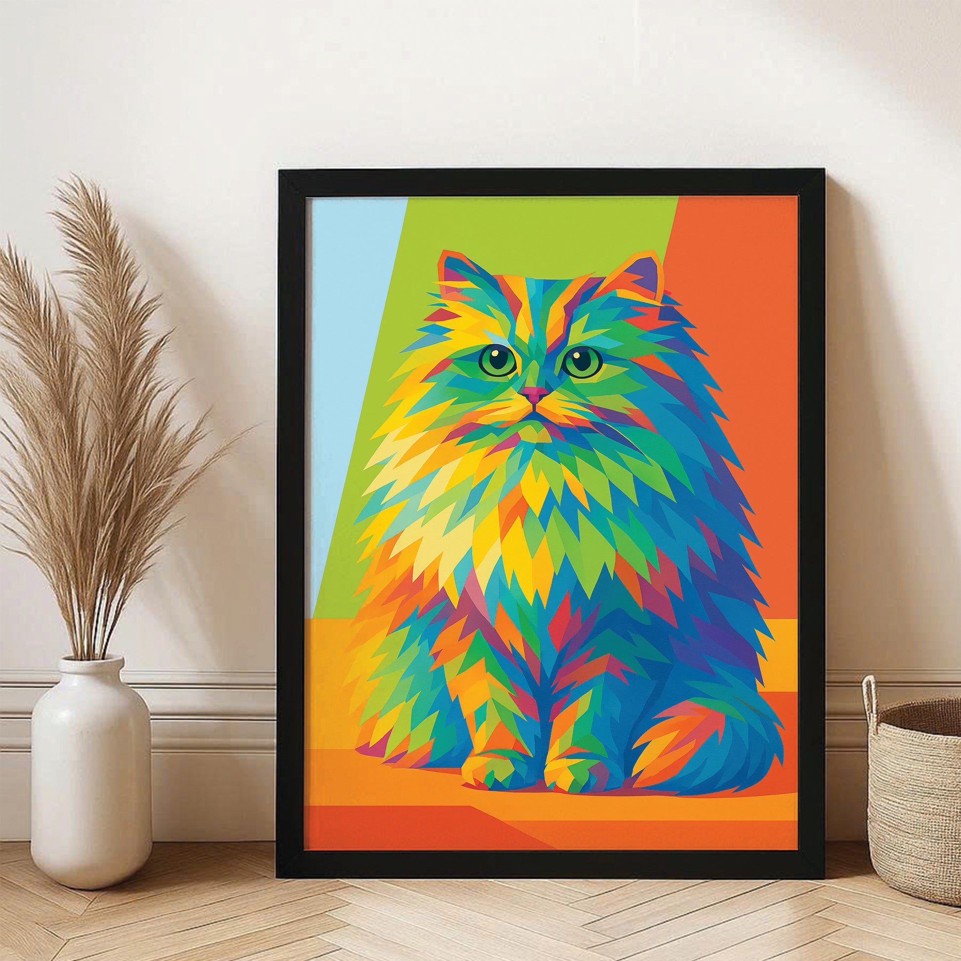 Custom Photo Pop Art Canvas Framed Wall Art Gift For Cat Lovers