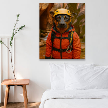 Custom Photo Canyoneering Slot Canyon Adventure Dog Canvas Gift For Dog Lovers
