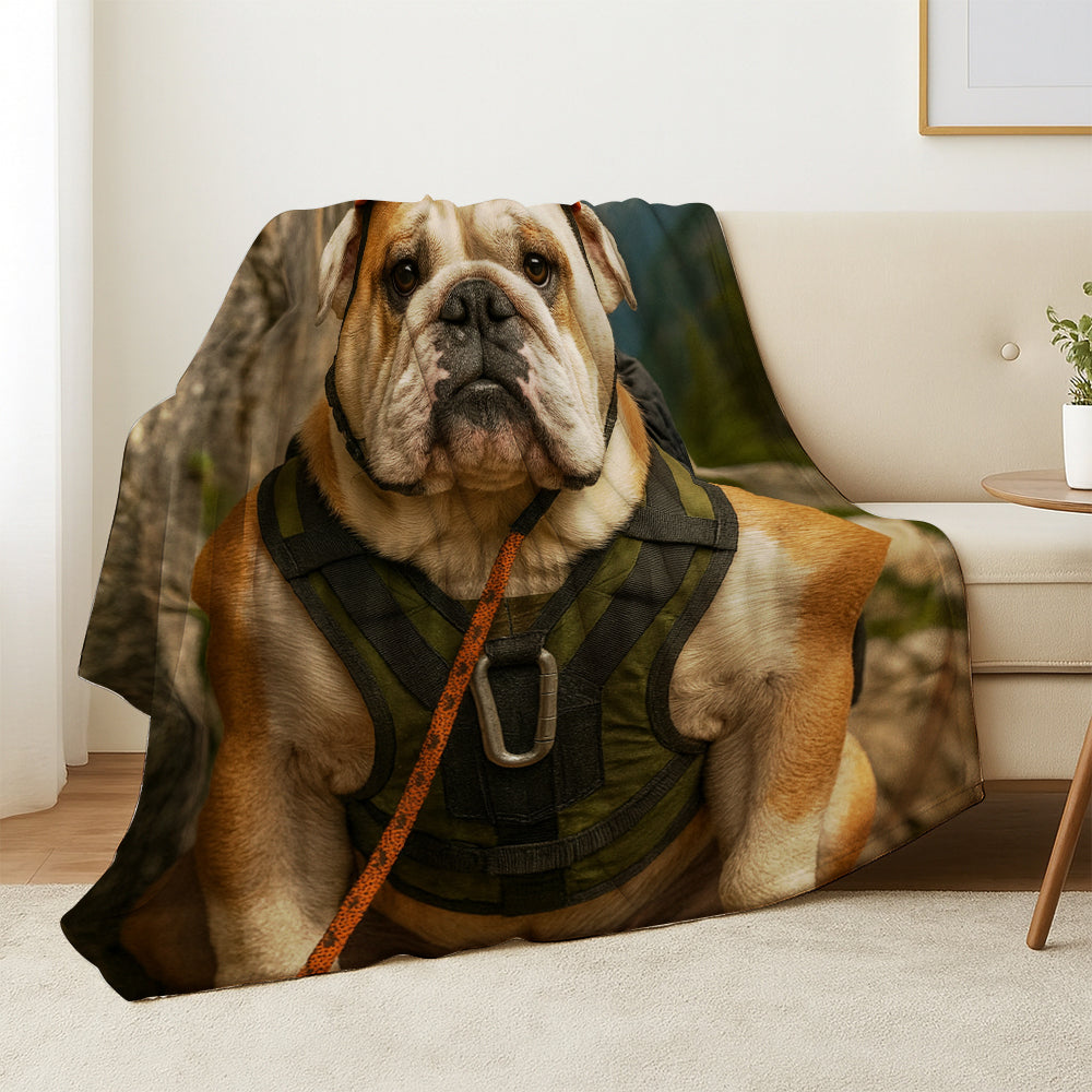 Custom Photo Rock Climber Dog BlanketGift For Dog Lover