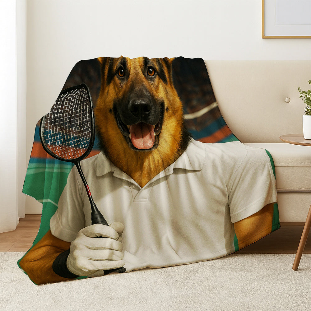 Custom Photo Badminton Dog BlanketGift For Dog Lovers