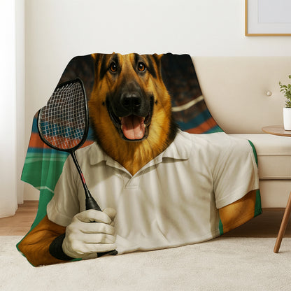 Custom Photo Badminton Dog BlanketGift For Dog Lovers