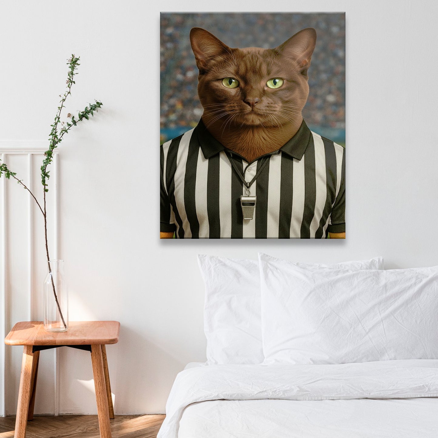 Custom Photo Referee Cat Canvas Gift For Cat Lovers
