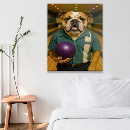 Custom Photo Bowling Dog Canvas Gift For Dog Lovers