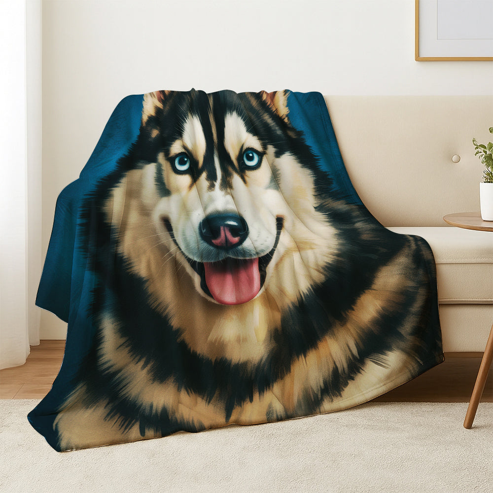 Custom Dog Deep Blue Blanket For Dog Lover