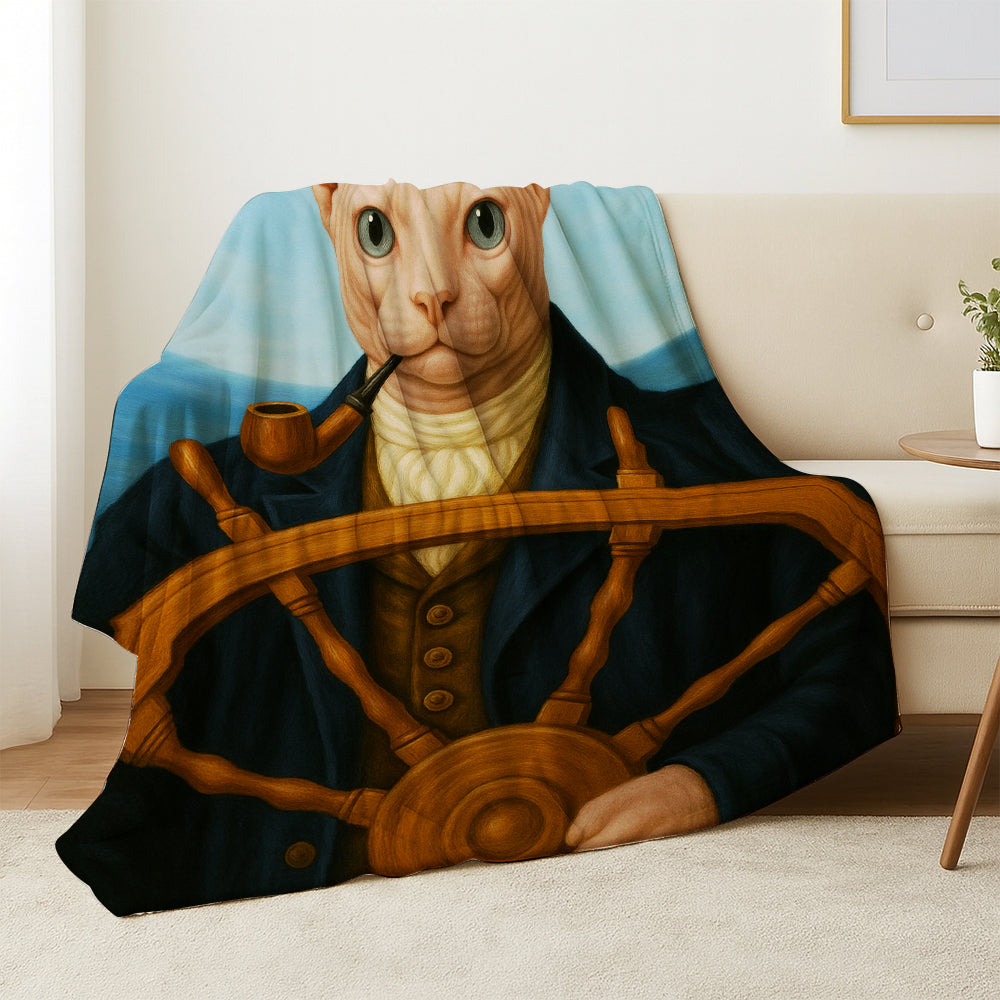 Custom Photo Sailor Cat Blanket Gift For Cat Lovers