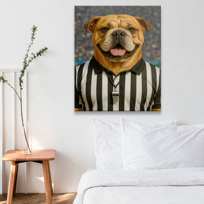 Custom Photo Referee Dog Canvas Gift For Dog Lovers