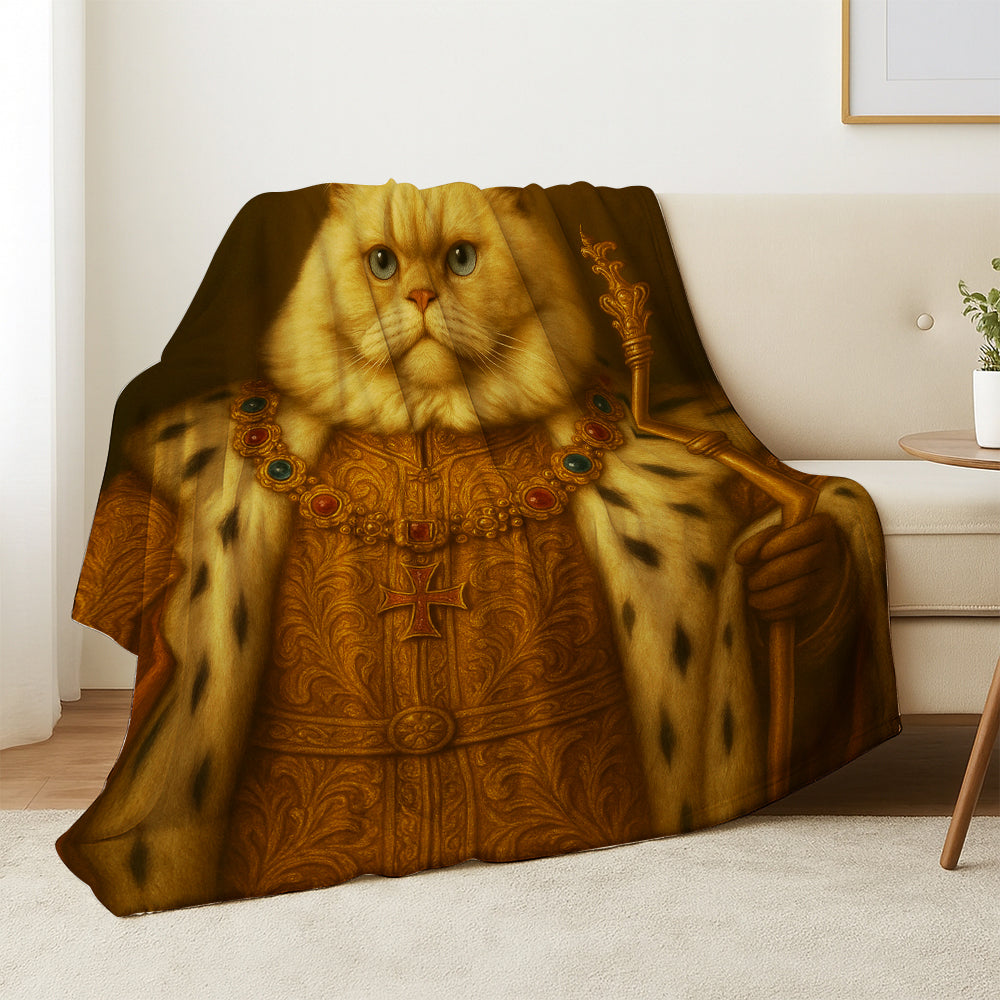 Custom Photo Cat King Royal Blanket _ Gift For Cat Lovers