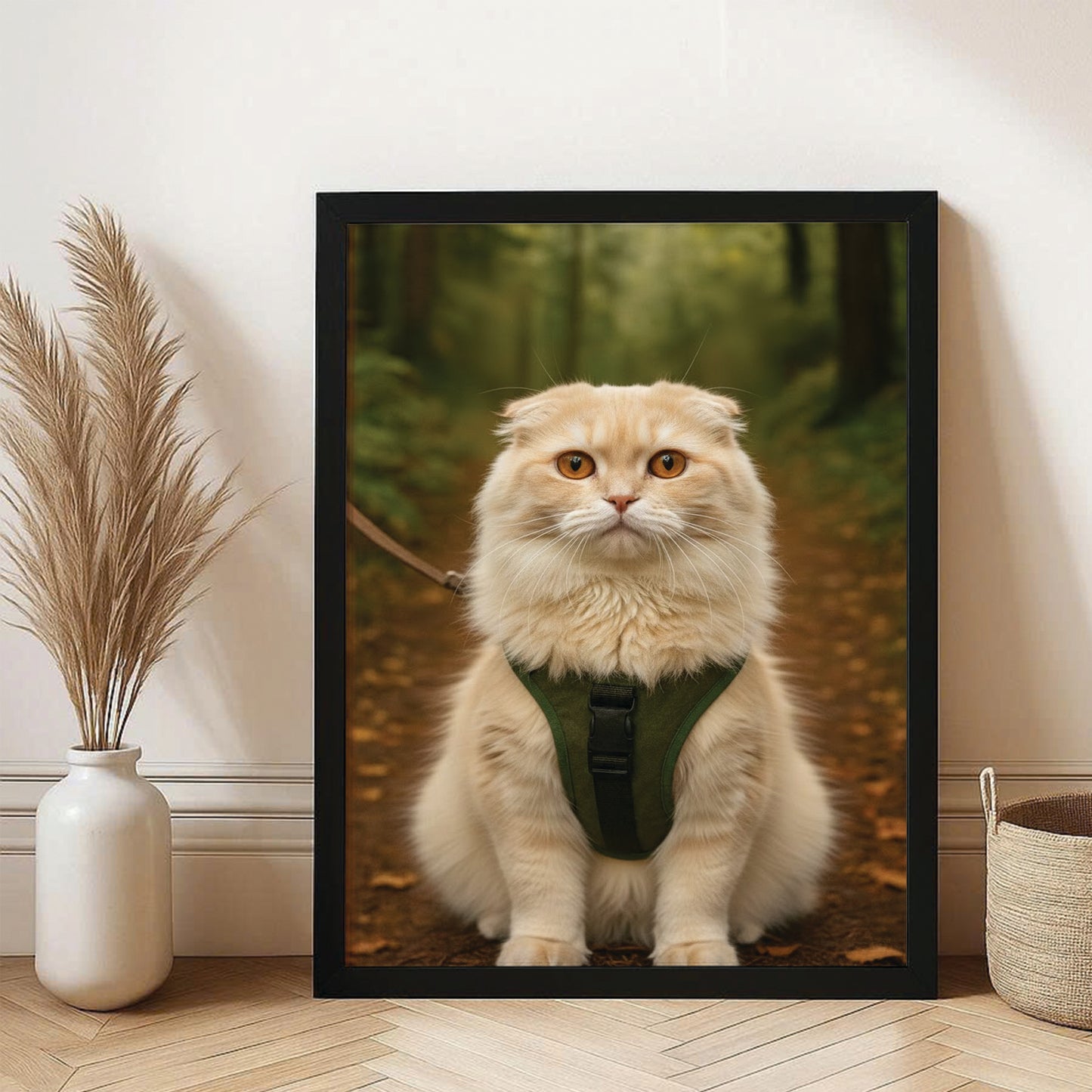 Custom Photo Hiking Cat Canvas Framed Wall Art  Gift For Cat Lovers