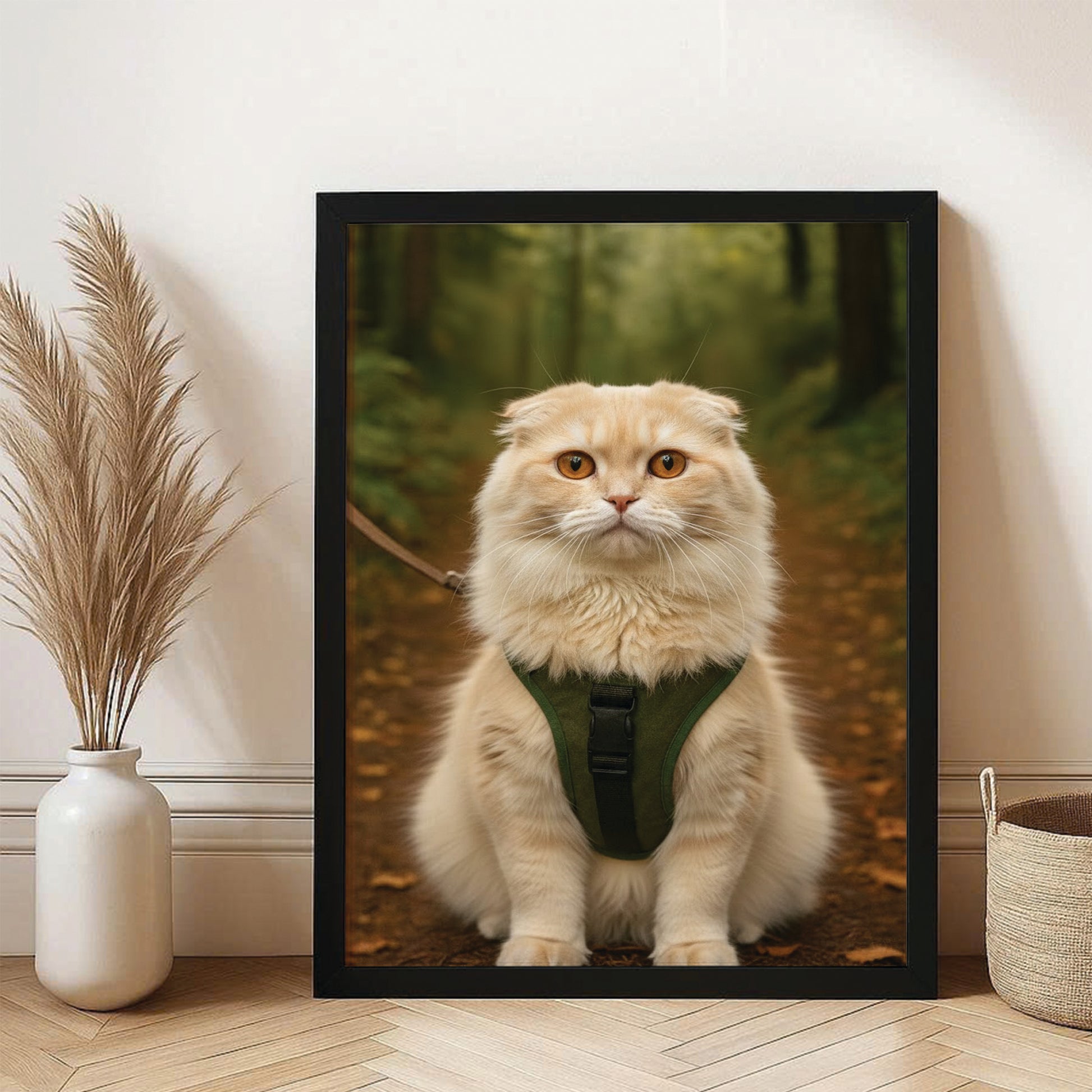 Custom Photo Hiking Cat Canvas Framed Wall Art  Gift For Cat Lovers