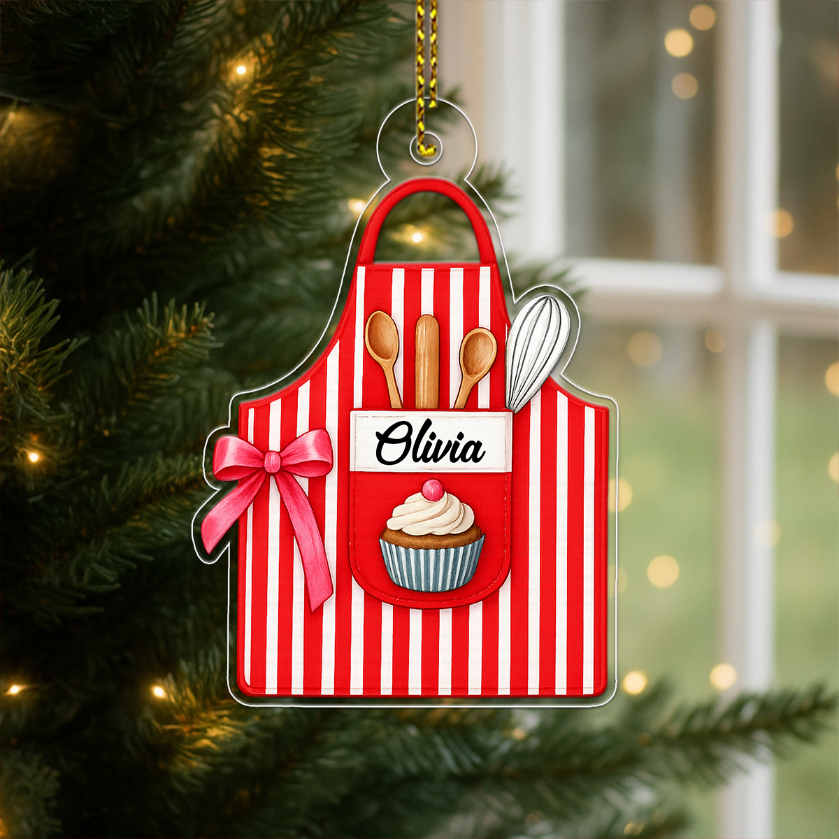 Custom Name Aprons For Bakers Acrylic Ornament Christmas Gift