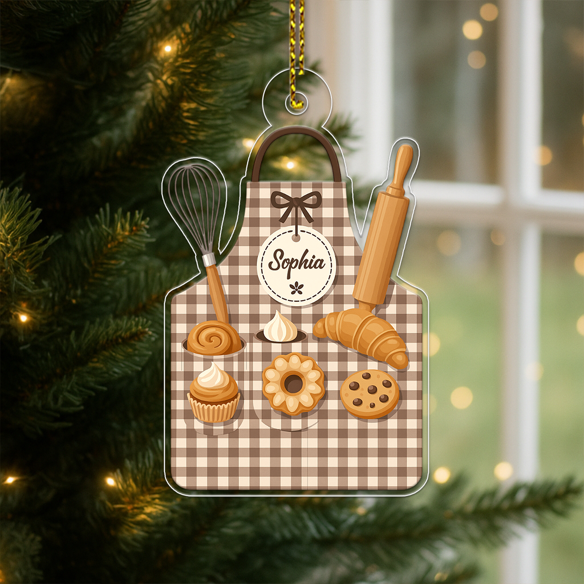 Custom Name Apron For Bakers Acrylic Ornament Christmas Gift
