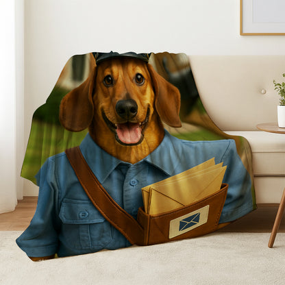 Custom Photo Mail Carrier Dog BlanketGift For Dog Lovers