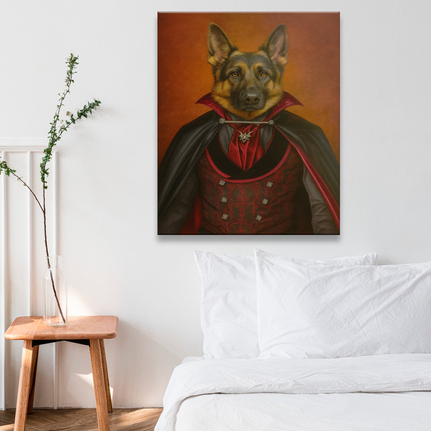 Custom Photo Vampire Dog Canvas Gift For Dog Lovers