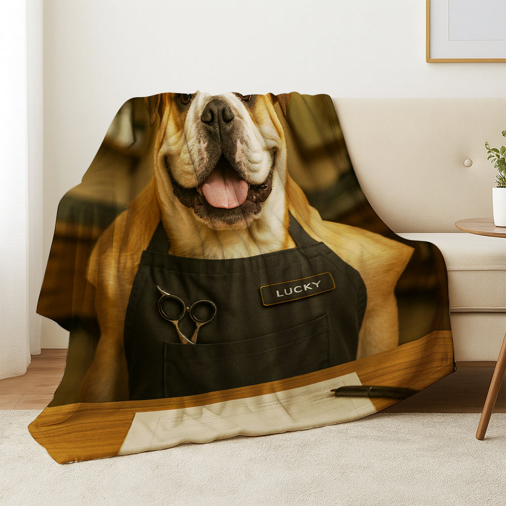 Custom Photo Groomer Dog BlanketGift For Dog Lovers