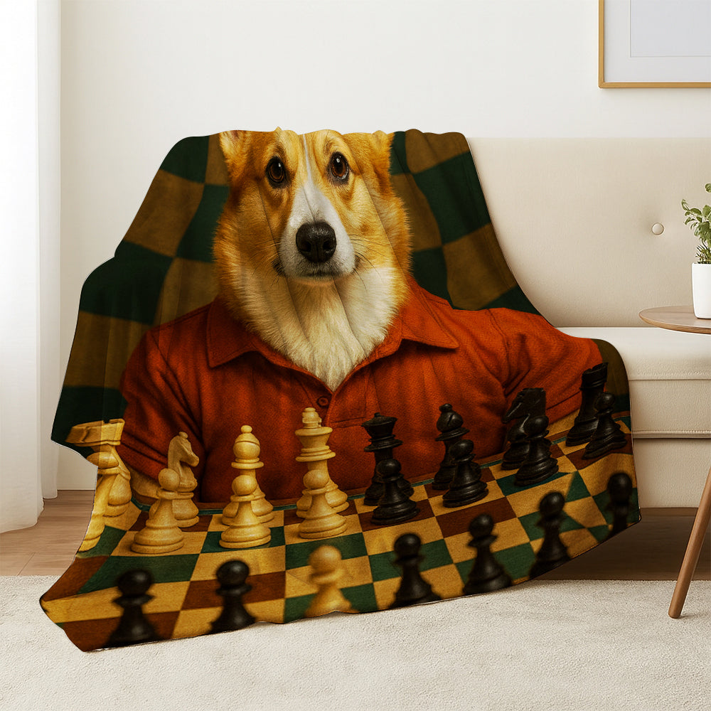 Custom Photo Chess Dog BlanketGift For Dog Lovers