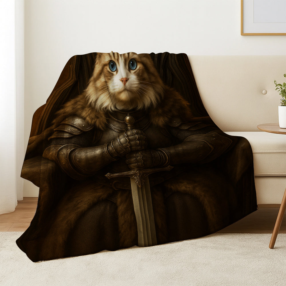 Custom Photo Cat Blanket Royal Pet Portrait