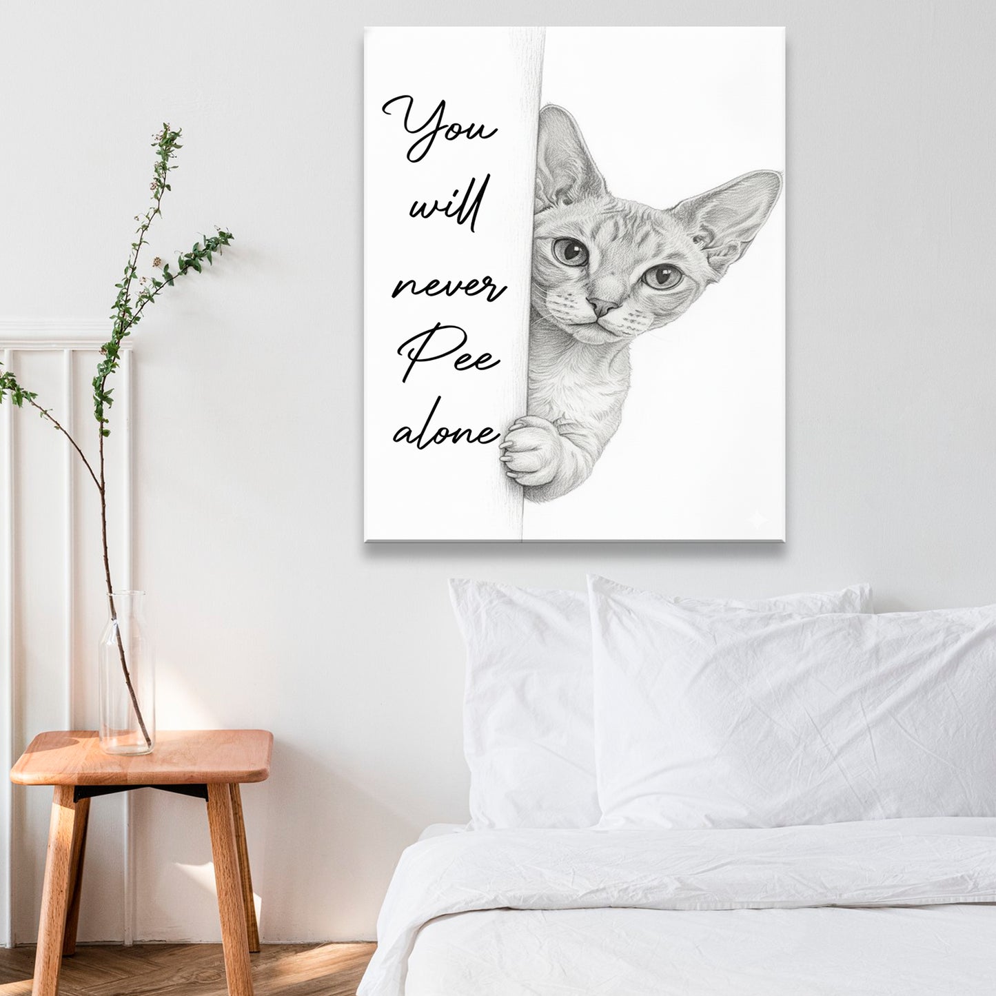 Custom Photo Cat Breed Bathroom Canvas Gift For Cat Lovers