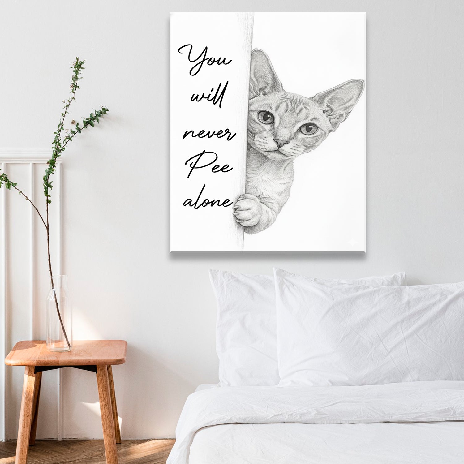 Custom Photo Cat Breed Bathroom Canvas Gift For Cat Lovers