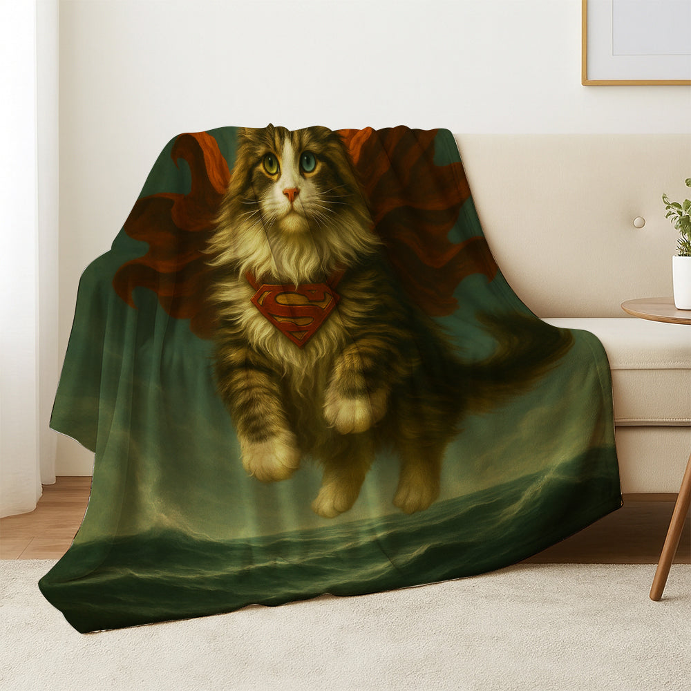 Custom Photo Cat Hero Blanket