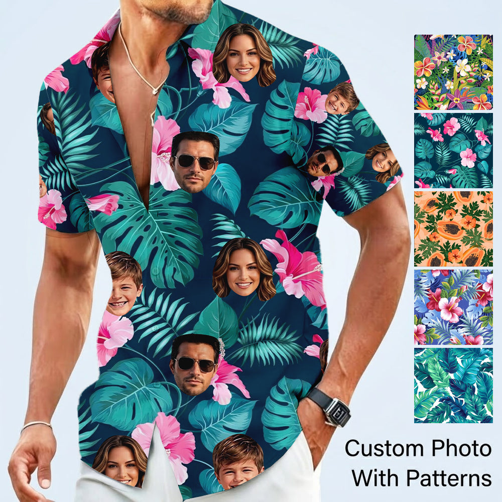 Custom Photo Face Aloha Shirt, Funny Personalized Hawaiian Shirt, Summer Beach Gift THUC99