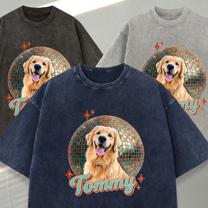 Custom Pet Photo T-Shirt, Dog Lover Unisex Wash Shirt THUC99