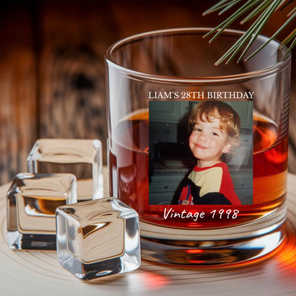 Custom Photo Birthday Whiskey Decanter, Engraved Bourbon Bottle Gift THUC99