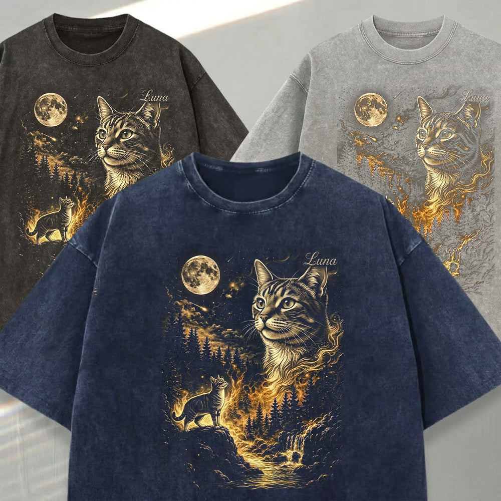Custom Photo Cat T-Shirt, Personalized Pet Unisex Wash Shirt THUC99