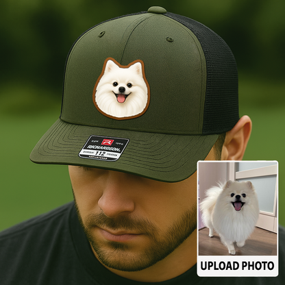 Custom Pet Printed Leather Hat – Unique Trucker Cap with Your Pet's Picture – Personalized Dog Gift TH995