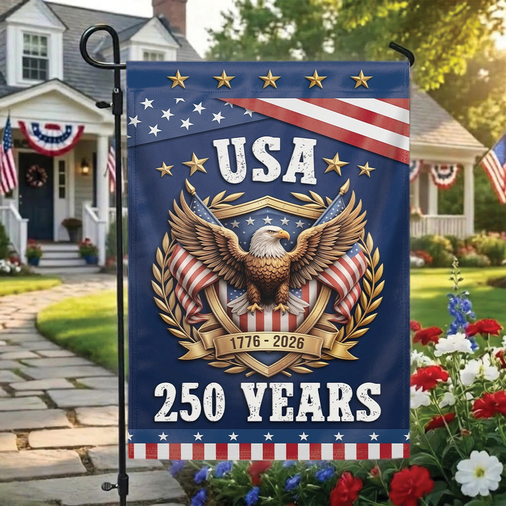 250th Anniversary USA Patriotic Eagle Garden Flag 1776-2026, American Independence Day 4th of July Outdoor Decor Gift For Veteran