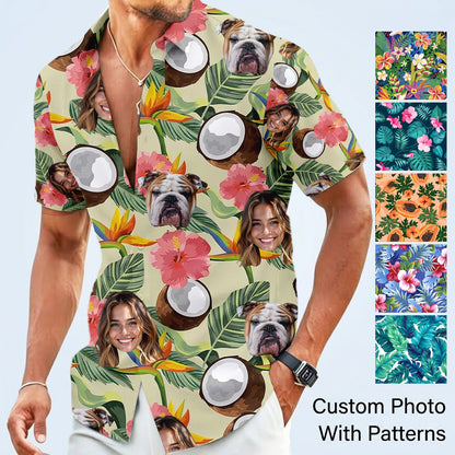 Custom Photo Dog Hawaiian Shirt, Personalized Pet Aloha Matching Outfit THUC99