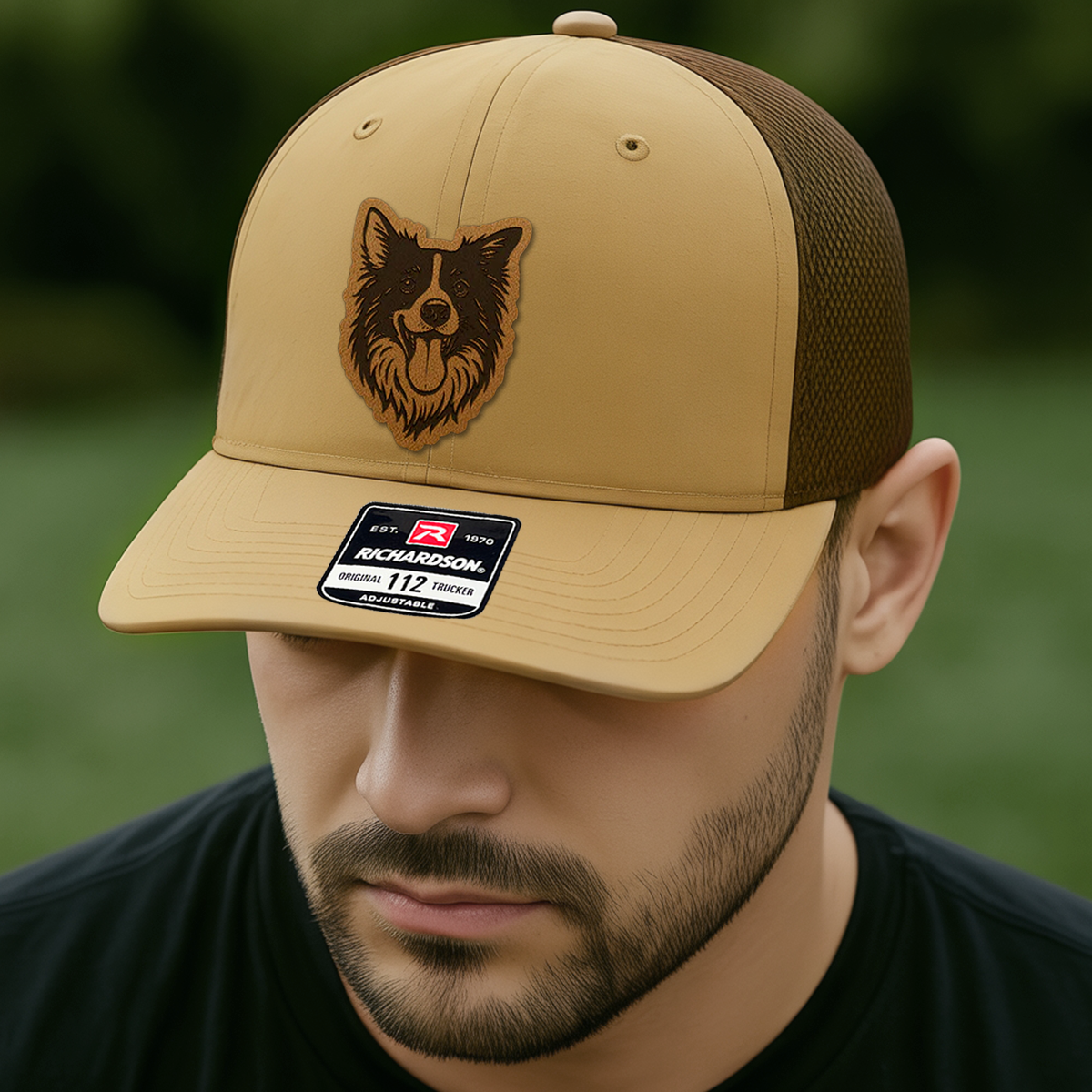 Custom Pet Photo Trucker Hat – Personalized Pet Patch Leather Patch Hat – Dog Lovers Gift – Pet Memorial Gifts TNGANSP001