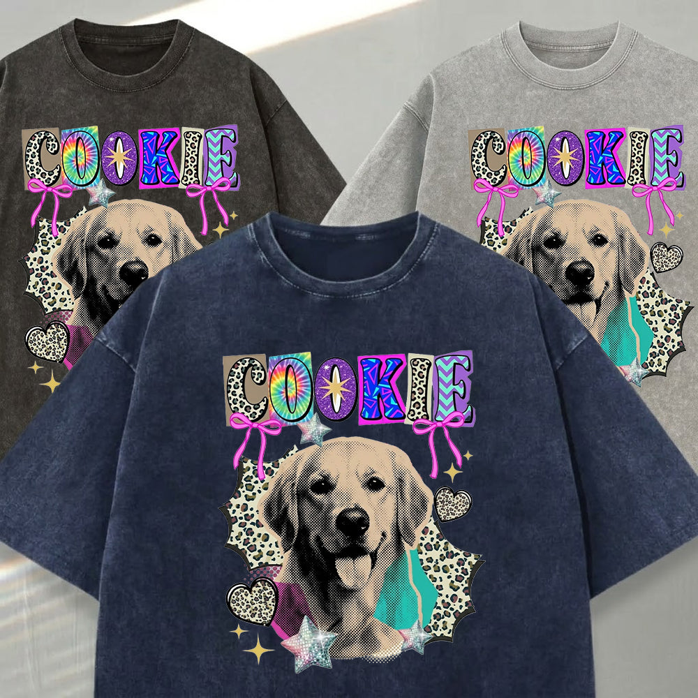 Personalized Photo Dog Unisex T-Shirt, Custom Pet Wash Shirt, Dog Face Tee Gift THUC99