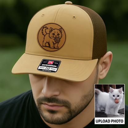 Custom Cat Photo Trucker Hat | Personalized Cat Photo Hat for Cat Owners | Gift For Cat Lovers TNGANSP036