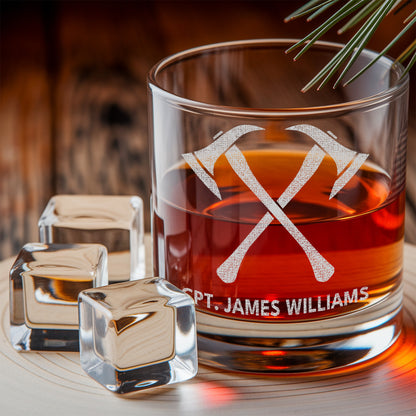 Custom Fire Department Whiskey Decanter Set, Engraved Name Firefighter Gift