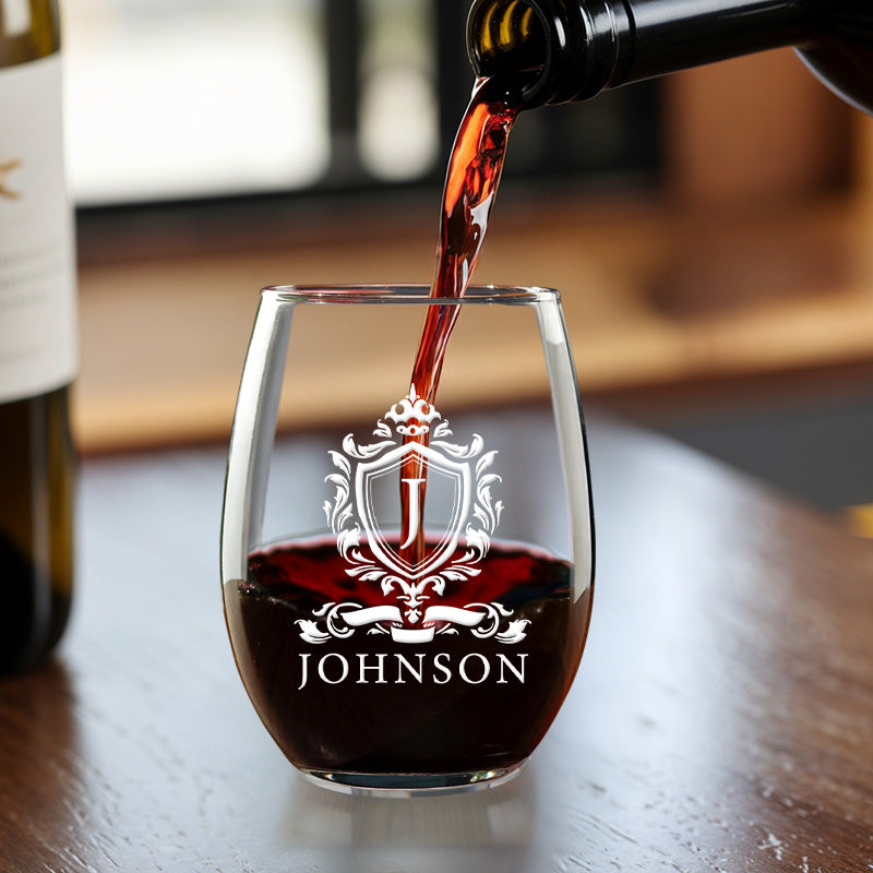 Personalized Bride and Groom Wedding Gifts, Custom Monogram Steamless Wine Glass | Wedding Bridesmaids Wine Glass | Engraved Wine Glass