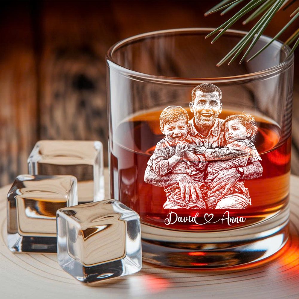 Custom Photo Dad Whiskey Decanter with Photo, Personalized Father's Day Gift THUC99
