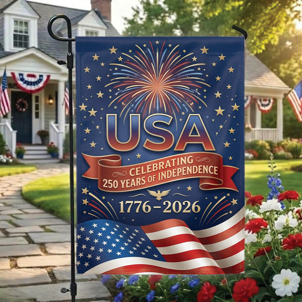 USA 250th Anniversary Garden Flag 1776-2026, Patriotic Independence Day Decor, 4th of July Outdoor Yard Flag