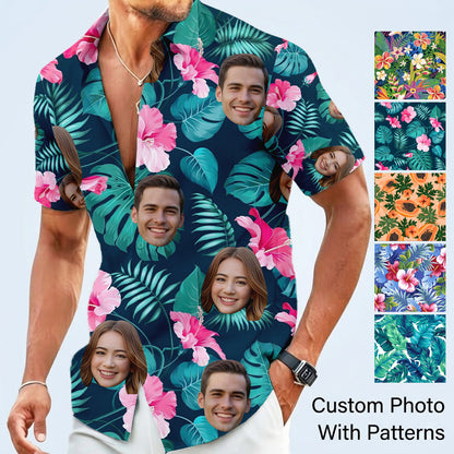 Custom Photo Family Hawaiian Shirt, Personalized Tropical Vacation Shirt, Family Matching Outfit THUC99