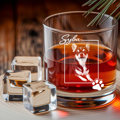 Custom Photo Dog Paw Whiskey Decanter Set with Name, Personalized Dog Lover Gift THUC99