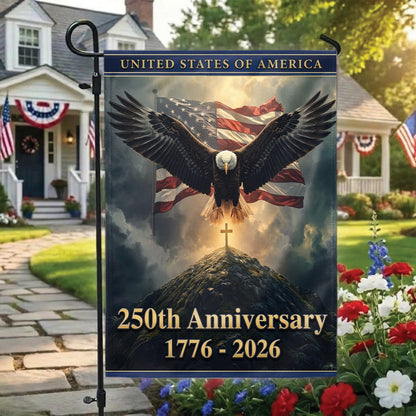 Faith and Freedom American Flag, Patriotic USA Garden Flag, Independence Day 4th of July Outdoor Decor Gift For Dad